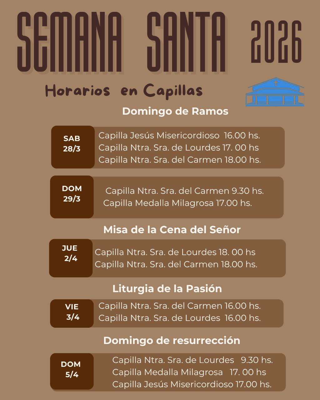 Flyer de horarios de capillas
